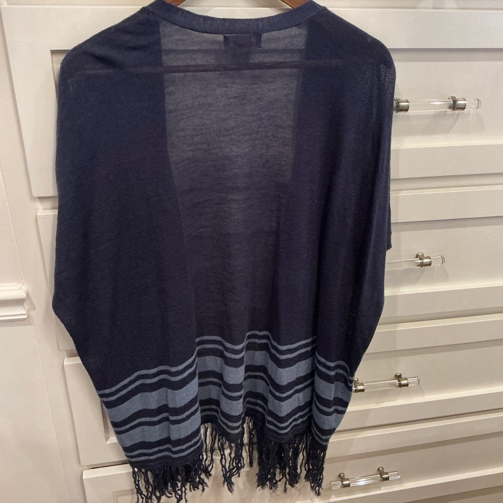 Neiman Marcus Navy Blue Fringe Cardigan - Picture 4 of 8